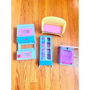 Barbie Doll Furniture Lot Kitchen Oven China Cabinet Sink Sofa Mattel FXG35
